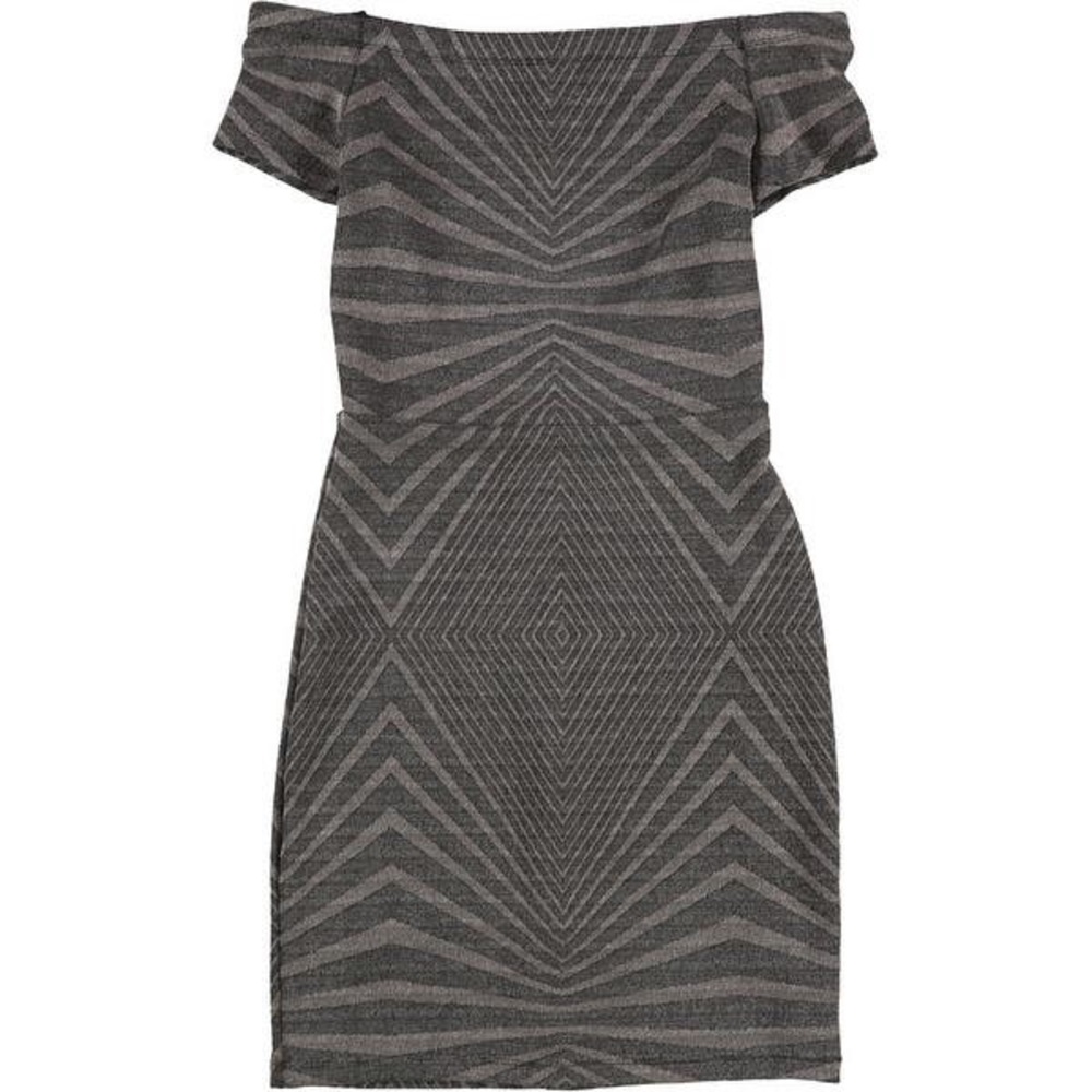 City StudioTriangles Off-Shoulder Dress, Metallic